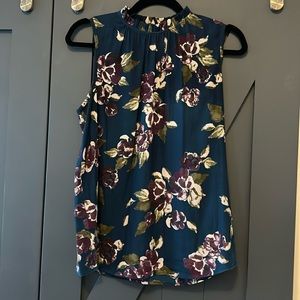 Sleeveless floral blouse